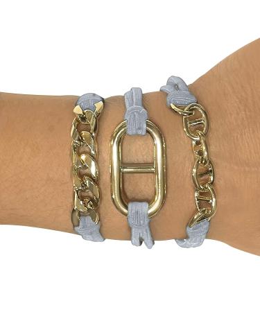 Maya J Bracelet Hair Ties: Beige Black Elastic, Cute on Wrist & Great in Hair (HT34Y) - 3.0 Count - Buy Online on GoSupps.com