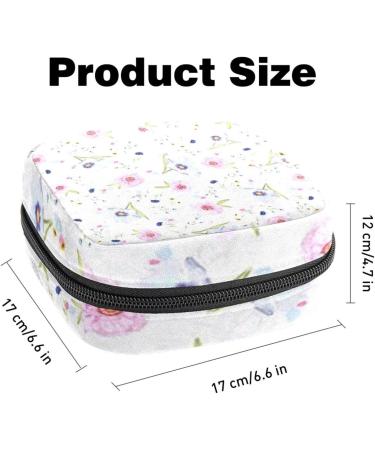 Menstrual Pad Bag with Zipper - Floral Pattern Ladies Napkin Pouch & Tampon Collection Bag for Women & Girls - Buy Online on GoSupps.com