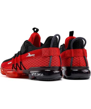 JMFCHI Kids' Knitted Mesh Sports Shoes - Lightweight Breathable Running Sneakers for Boys and Girls - Black/Red-8100 - Buy Online on GoSupps.com