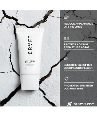 Hair Craft Co. Men's Anti-Aging Face Cream - 1oz | Fight Fine Lines & Wrinkles | 30-Day Supply | Unscented & Made in USA - Buy Online on GoSupps.com