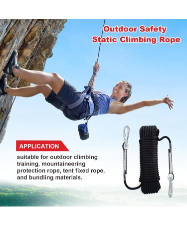 High-Strength 10m Climbing Rope - Outdoor Safety Rope with 2 Carabiners for Abseiling Rescue and Sports - Buy Online on GoSupps.com