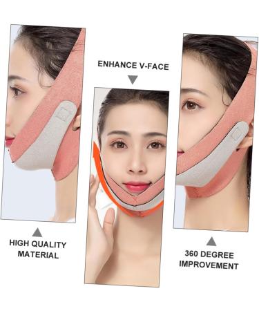DOITOOL Thin Face Belt Lifting Tape V Shaped Face Lifting Belt Silicone Rice Paddle Spoon V Line Belt Face Shaping Strap Chin Straps Double Chin Reducer Breathable Small Device Spandex - Buy Online on GoSupps.com