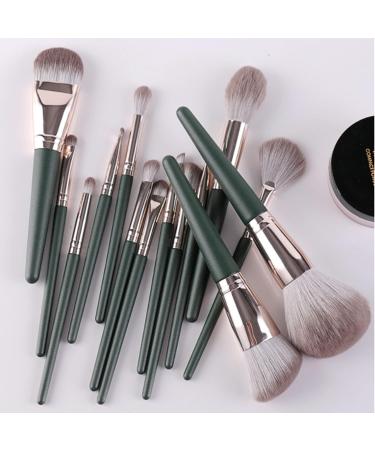 XFly 14-Piece Professional Makeup Brush Set - Easy to Use Eyeshadow Blush & Full Face Kit with Wooden Handles (Green) - Shop Internationally! - Buy Online on GoSupps.com