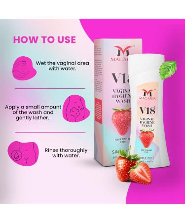 Macaria Cosmetics pvt Ltd V18 Vaginal Pussy Hygiene pH Balancing Wash Natural Feminine Hygiene Solution for Gentle Cleansing Odor Control and Skin Nourishment pHBalanced Formula for All Skin Types - Buy Online on GoSupps.com