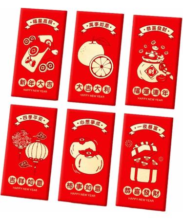 Generic 6pcs 2024 Chinese New Year Red Envelopes Big Red Packet Money Pockets Dragon Hong Bao Spring Festival Style C - Buy Online on GoSupps.com