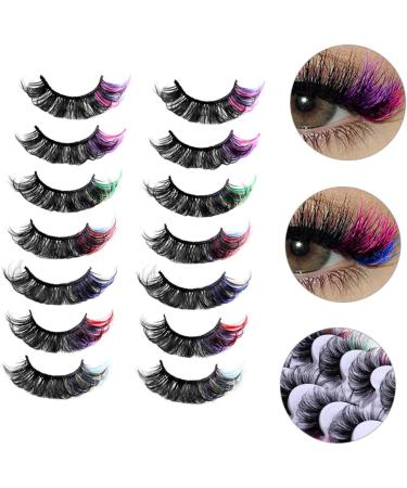 MAGICLULU 35 Pairs Colored False Eyelashes Halloween Lashes Cat Eye Lashes Fluffy Wispy Lashes Russian Strip Lashes Fluffy Fake Eyelashe False Lashes Cosplay Imitation Extend - Buy Online on GoSupps.com