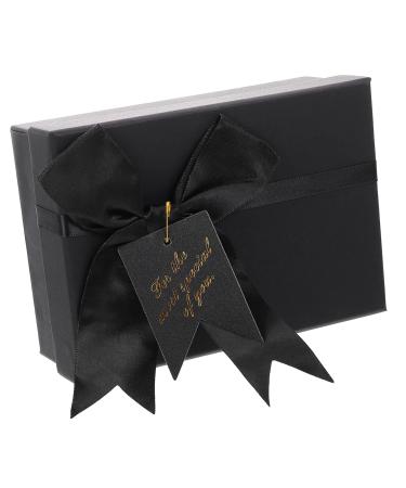 GLEAVI Box Packaging Empty Box Bows for Candy Case Container Wedding Party Supplies 1 count (Pack of 1) Black