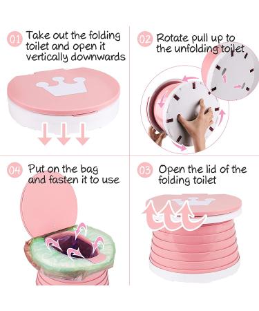 Portable Toddler Potty Seat | Folding Training Toilet Chair for Kids | Indoor Outdoor Travel Potty with Storage Bag - Blue - Buy Online on GoSupps.com