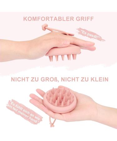 AIMIKE Scalp Massage Brush - Silicone Shampoo Brush for Hair Growth Dandruff Relief & Wet/Dry Use - Pastel Pink - Buy Online on GoSupps.com