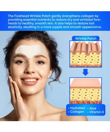 Forehead Wrinkle Patches - Anti-Wrinkle Hydrolyzed Collagen & Vitamin E Face Tape (24PC) for Youthful Skin - Buy Online on GoSupps.com