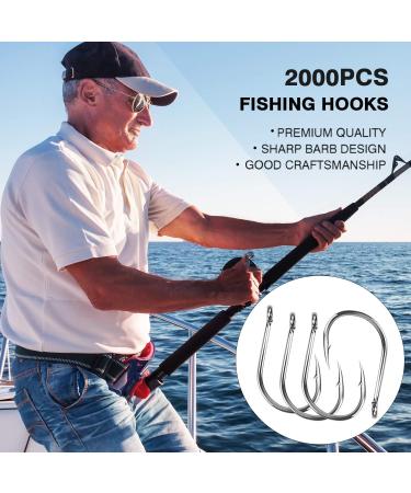 HETH 2000pcs Fishing Worm Hooks Set | High Carbon Steel Wide Gap Offset Hooks | Saltwater & Freshwater | 10 Sizes - Buy Online on GoSupps.com