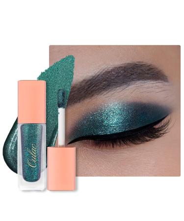 Oulac Liquid Glitter Eyeshadow - Green Eyeshadow Shimmer Eyeshadow & Eyeliner Metallic Teal Eyeshadow with Emerald Sparkle Blendable Shimmer Eye Make-up Crease Resistant Vegan 5.4g Atlantis (11)