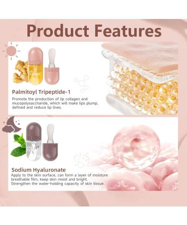 HOSAILY Lip Plumper Set - Natural Lip Enhancer Hydrating Gloss & Care Serum for Fuller Lips 8ML Day & Night Use - Buy Online on GoSupps.com