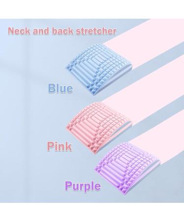Neck & Back Stretcher 2-in-1 | Posture Correction Device for Neck & Back Pain Relief | Purple Back Massage Support - Buy Online on GoSupps.com