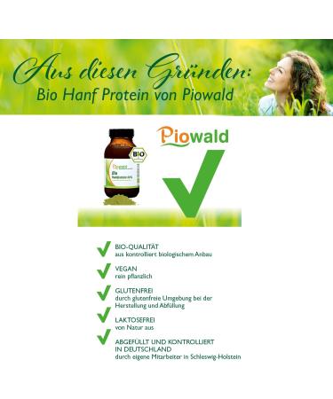 Piowald Organic Hemp Protein - 250g Glass Jar | Eco-Friendly Vegan Superfood for Healthy Living - Buy Online on GoSupps.com
