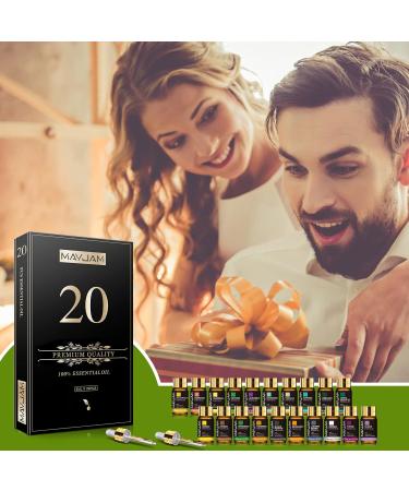 MAYJAM Top 20 Pure Essential Oil Set - Premium Grade Oils for Diffuser, Aromatherapy, Candle Making, Skin & Hair Care - Vetiver - Buy Online on GoSupps.com