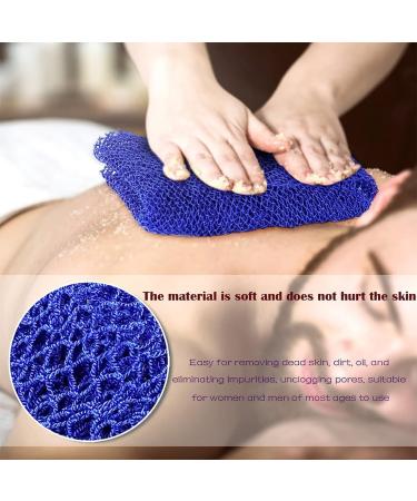CUHZA 2 bath mesh 2 foam nets exfoliating washcloth shower sponge body exfoliating sponge removes dirt and oil from the skin smoother skin (blue brown) - Buy Online on GoSupps.com
