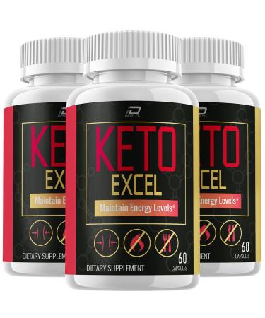 Keto Excel Capsules - Keto Excel Advanced Formula Keto Excel Pills with ACV Excel Keto All-Natural Maximum Strength 800MG Dietary Supplement KetoExcel Pastillas Reviews (3 Pack - 180 Capsules)