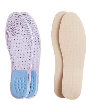 Amitataha 2 Pairs Breathable Insoles  Super-Soft Shoe Inserts and Stopping Sweaty with Two Layers of Foam That Fit in Any Shoes (One Size for Both Men's 7-13 & Women's 5-10) Men 7-13/Women 5-10