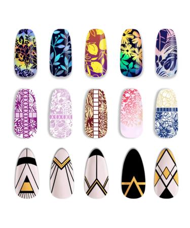 Niceneeded Nail Art Stamping Kit - 12 Designs with Rectangle & Round Plates | DIY Nail Art Tools for Creative Decoration - Buy Online on GoSupps.com