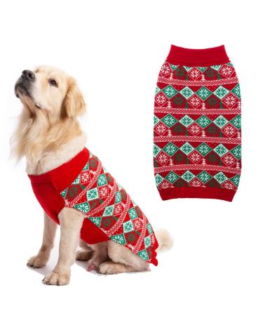KOOLTAIL Turtleneck Dog Jumper Soft Sweater Coat Warm & Comfortable Dog Knit Winter Clothes Outfit Medium Red