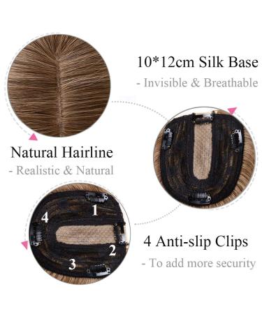 Buy Sego Hair Part Topper - Remy Real Hair Clip In Extensions for Women - Light Brown #6 - 40cm 50g - Thicker 130% Density - Buy Online on GoSupps.com