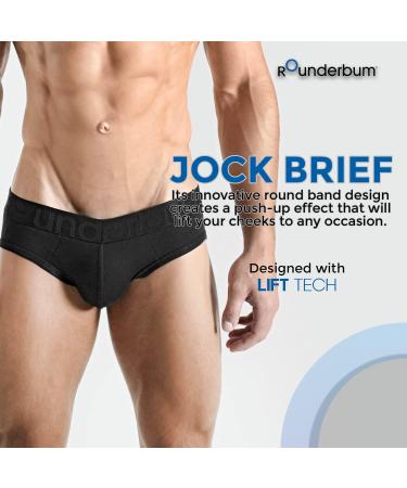 Rounderbum Men's Lift Jock Strap | Butt Lifting Shapewear Black Jock Brief - Buy Online on GoSupps.com