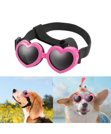 Sunglasses for dogs UV protective glasses dog glasses Windproof adjustable heart shape dog glasses anti -fitting glasses & waterproof for small dogs (pink) - Buy Online on GoSupps.com