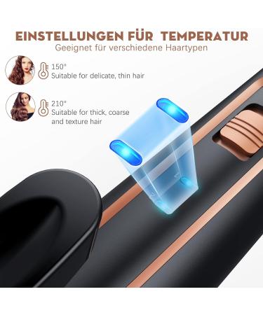 Bestope 5-in-1 Wave Iron Set - Ceramic Curling Rods with Adjustable Temperature Fast Warming Gloves & Clips - Perfect for Large Curls - Elegant Rose Gold - Buy Online on GoSupps.com
