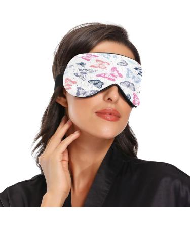 WELLDAY Colorful Butterfly Sleep Mask - Adjustable Strap Eye Shade Cover for Men and Women - Soft Comfort Blindfold for Blocking Out Light - Buy Online on GoSupps.com