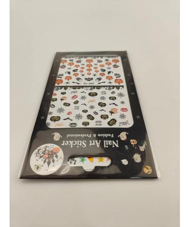Kalolary Halloween Nail Art Stickers Decals 8 Sheets Self-Adhesive Nail Art Sticker Decals Pumpkin/Bat/Ghost/Witch/Skull Elements Nail Decorations for Halloween Party - Buy Online on GoSupps.com