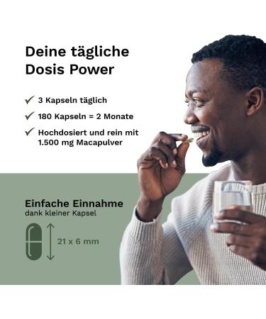 Maca 1500 mg - 180 Vegan Capsules for 2 Months | Additive-Free Lab Tested Made in Germany | Boost Your Vitality Now! - Buy Online on GoSupps.com