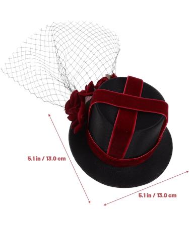 minkissy Steampunk Small Top Hat Small Rose Mesh Decor Halloween Hat Fascinator Wedding Party Tea Hat for Women Girls Mini Top Hat Halloween Party - Buy Online on GoSupps.com