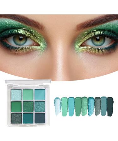  Raxove Green Eyeshadow Palette - 9 Colors Green Eyeshadow Makeup | Green Glitter Eyeshadow Palette Pigmented Eyeshadow Palette Cosmetic For Eye Makeup - Buy Online on GoSupps.com