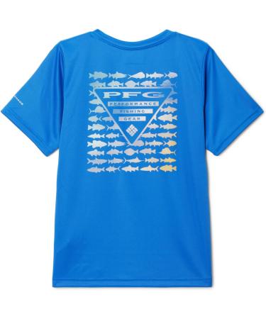 Columbia Boys' Terminal Tackle PFG Graphic Short Sleeve - Vivid Blue/Elements - Medium - Buy Online on GoSupps.com