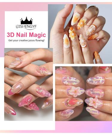  BISHENGYF 3D Nail Art Gel 3D Pearl Mermaid Clear 30g Solid Glue Nail Art Gel Nail Extension Sculpture 5D Pink Nail Art Gel Nail Art Manicure DIY - Buy Online on GoSupps.com