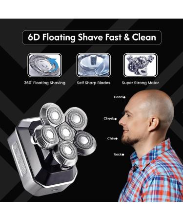 5 in 1 Head Shaver for Men - Waterproof Electric Shaver Beard Trimmer Nose Trimmer & Massager - FlexSeries for Bald Men - Buy Online on GoSupps.com