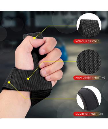SKDK Cotton Weightlifting Wrist Straps with Neoprene Cushioned Padding - Black - Buy Online on GoSupps.com