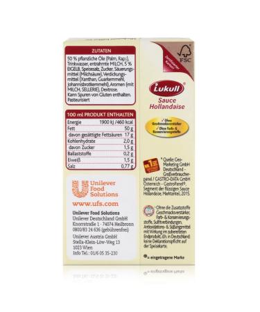 Lukull Sauce Hollandaise 250ml - Perfect for Asparagus Vegetables Meat & Fish | Pack of 5 - International Shipping Available - Buy Online on GoSupps.com