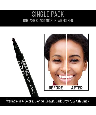 BELLA BROW By Dream Look Microblading Eyebrow Pen - Ash Black | Smudge Proof, Waterproof, Long Lasting - Buy Online on GoSupps.com