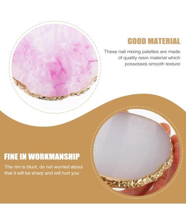 Fomiyes Decorative Tray Set - 2 Pieces for Nail Art Makeup & Display | Golden Resin Palette for Color Mixing & Manicure - Buy Online on GoSupps.com