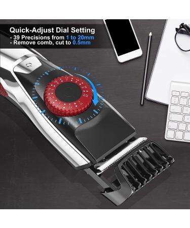 Waterproof Electric Beard Trimmer for Men - 40 Precisions Adjustable Grooming Kit for Beard, Mustache, Hair, Nose and Body - Gifts for Men - Red - Buy Online on GoSupps.com