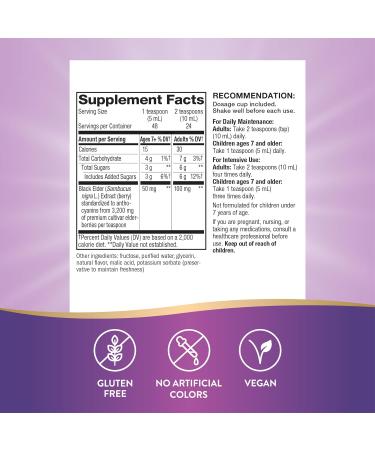 Nature's Way Sambucus Elderberry Syrup - 8 fl oz | Immune Support & Antioxidants - Buy Online on GoSupps.com