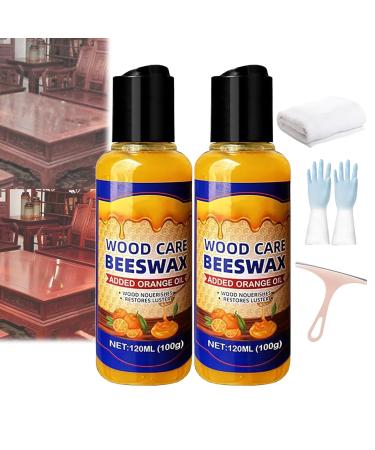 Natural Micro-Molecularized Beeswax Furniture Beeswax Polish and Cleaner Spray Beeswax Polish Spray Used To Care for Living Rooms Kitchens Wood Furniture Floors (2pcs)