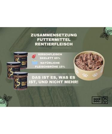 DEER DOG! (1 x 290 g) 85% Meat Content Premium Canned Dog Food with Venison | Grain Free Wet Dog Food | High Protein Canned Dog Food - Buy Online on GoSupps.com