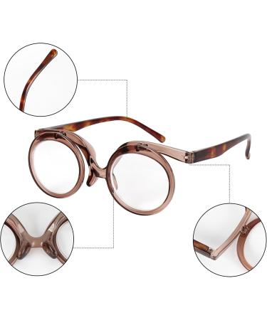 Buy Makeup Reading Glasses for Women - Flip Up Double Lens Magnifying Eyeglasses 2.5x | Stylish & Functional - Buy Online on GoSupps.com