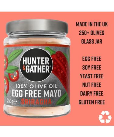 Hunter & Gather 100% Olive Oil Egg-Free Sriracha Mayo 250g - Keto & Vegan Friendly - Gluten & Soy Free - Buy Online on GoSupps.com
