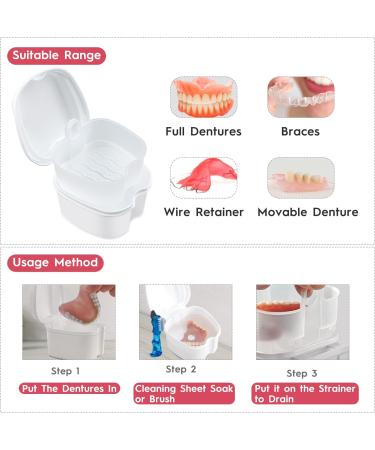 Dental Prosthetic Box Set - Orthodontic Retainer & Teeth Storage Case with Cleaning Brush - Perfect for Travel - Buy Online on GoSupps.com