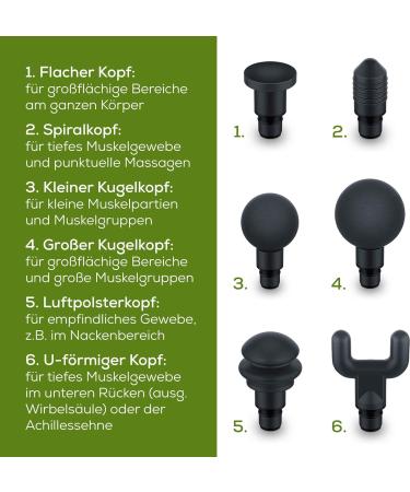 Beurer MG 180 Massage Gun - 6 Attachments 4 Intensity Levels for Targeted Muscle Relief & Recovery | International Shipping Available - Buy Online on GoSupps.com
