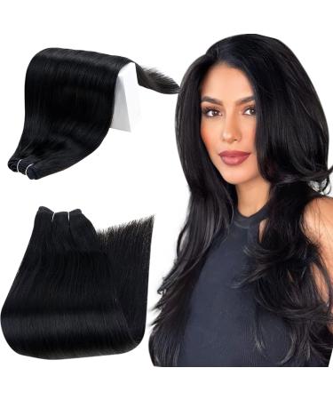 Runature treat real hair 50cm black real hair to sew black 100g long extensions real hair.